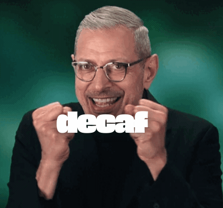 Michael Jackson eating the word decaf