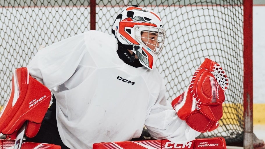 Youth Goalie Player in net