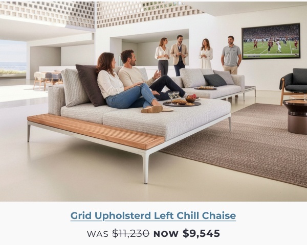 Grid Upholsterd Left Chill Chaise