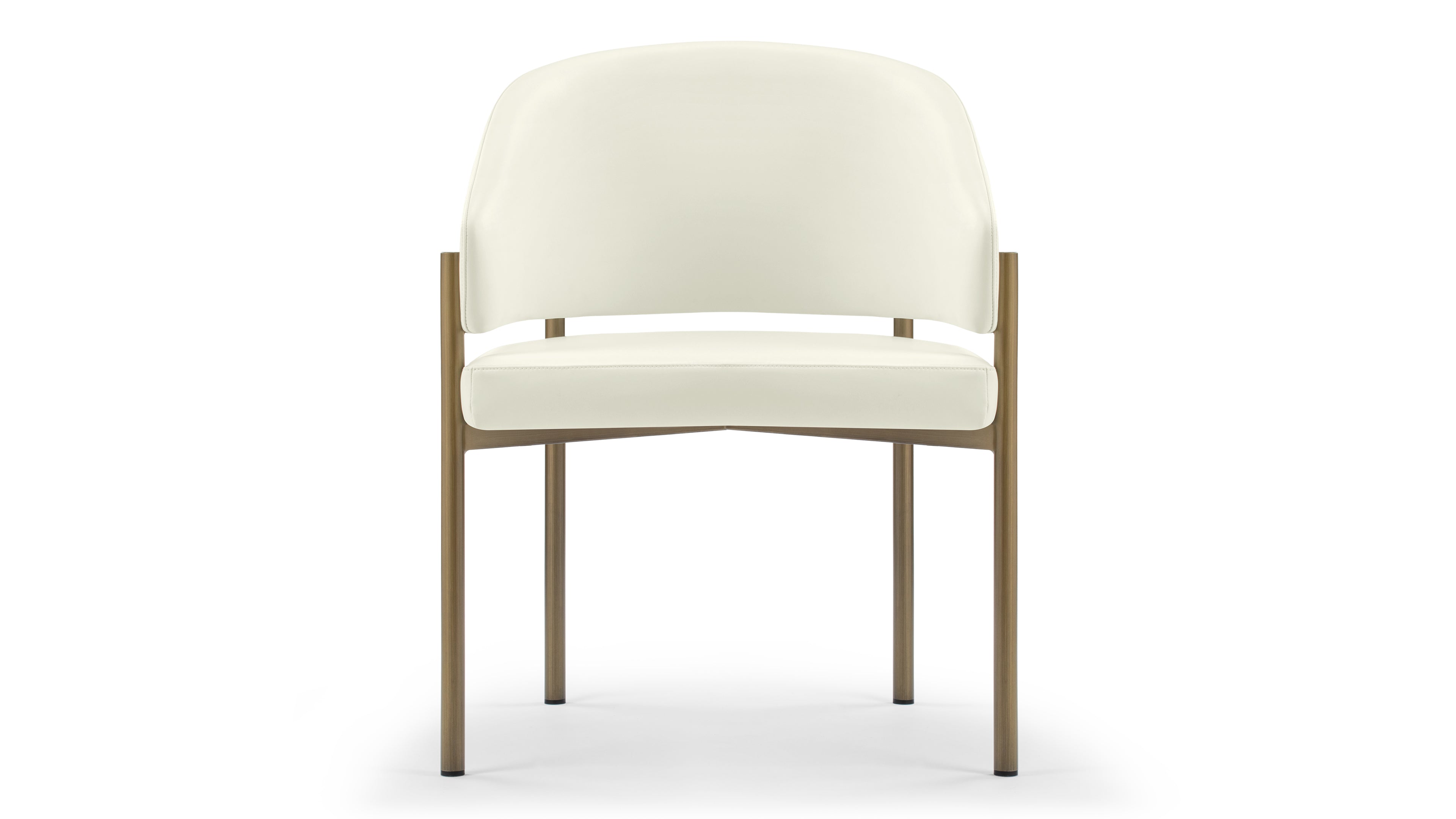 Image of Esme - Esme Dining Chair, Eggshell Vegan Leather and Brushed Brass