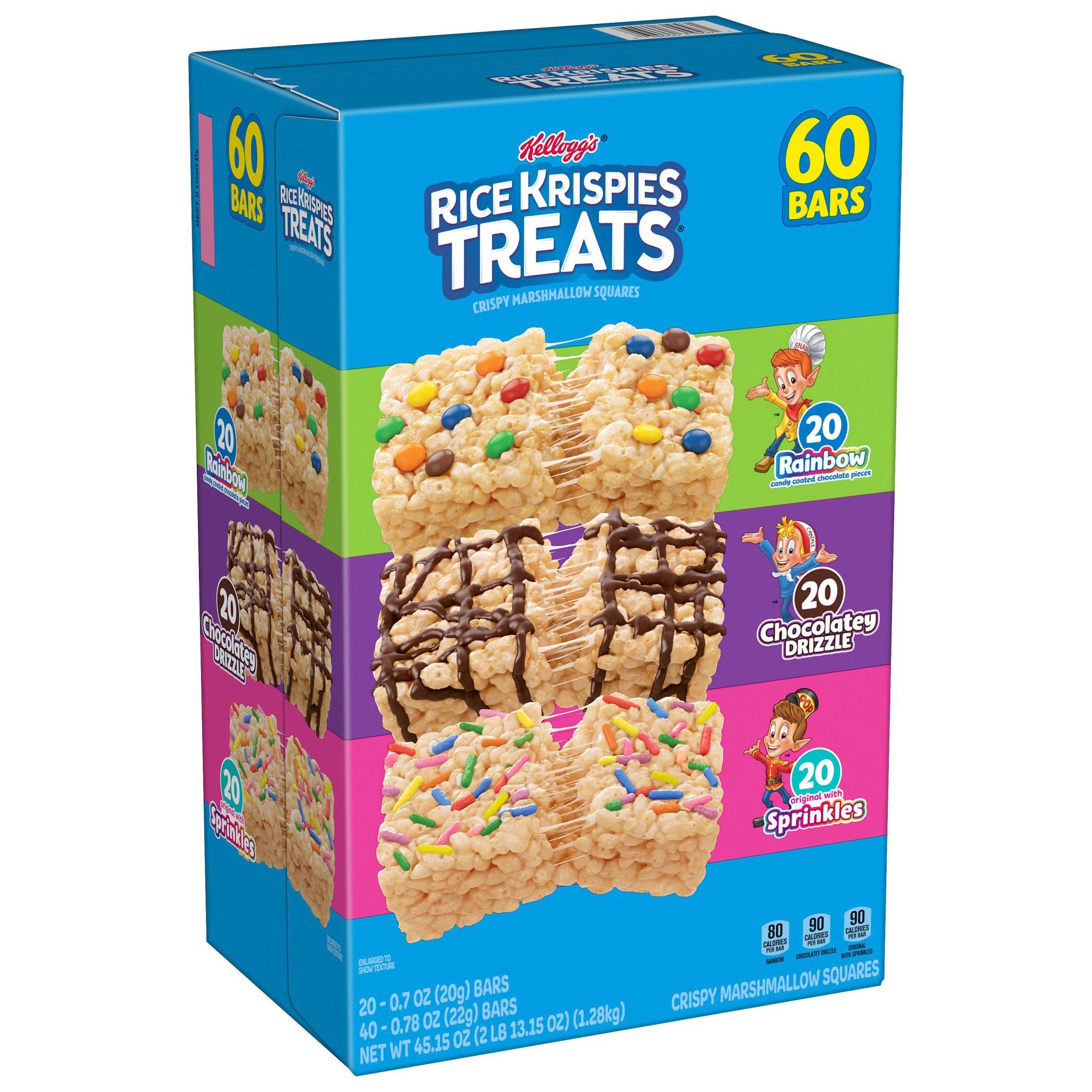 Kellogg's Rice Krispies Treats, Variety Pack, 60-Count