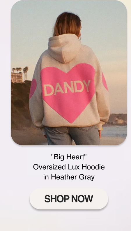 "Big Heart" Oversized Lux Hoodie in Heather Gray
