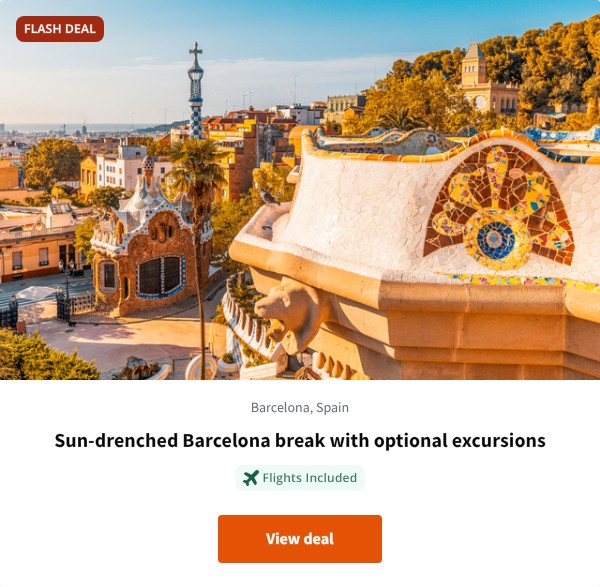 Sun-drenched Barcelona break with optional excursions