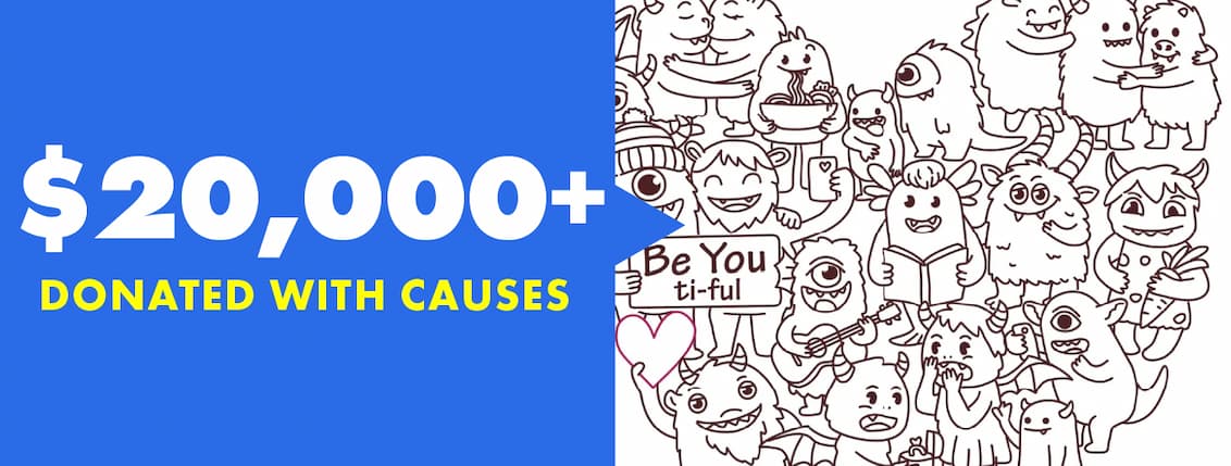 Over $20,000 Donated with Causes