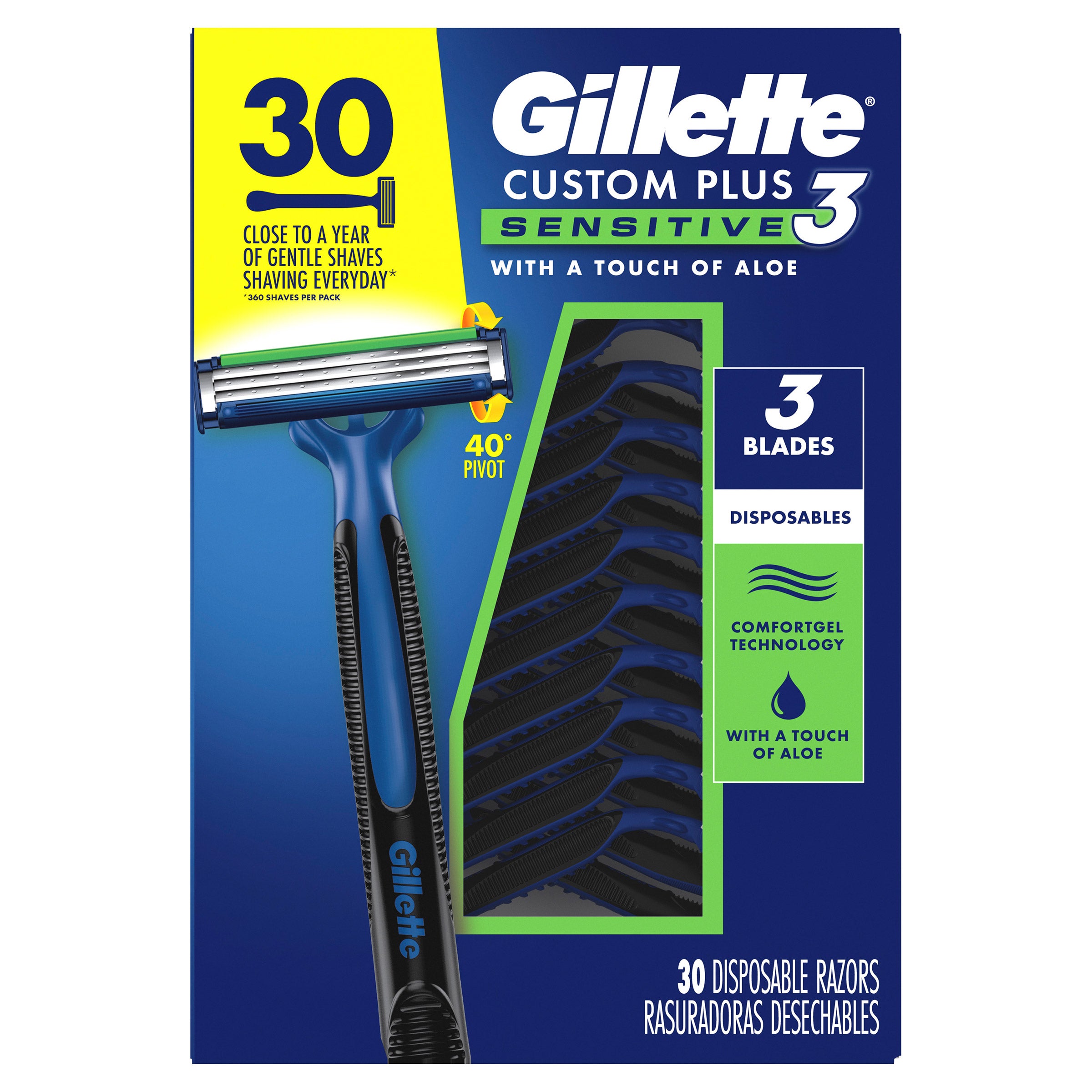 Gillette Custom Plus3 Sensitive Disposable Razors