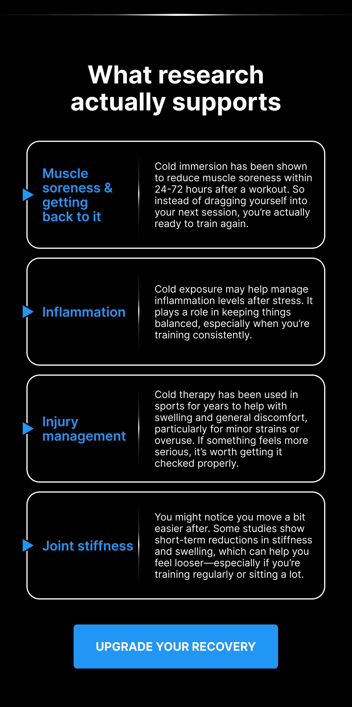 What research actually supports - UPGRADE YOUR RECOVERY