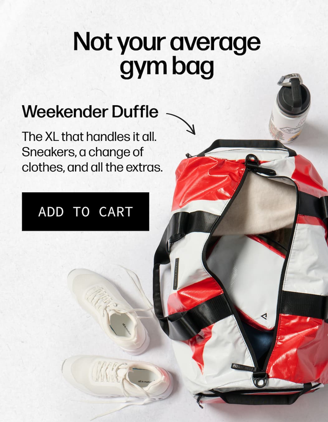 Weekender Duffle - The XL that handles it all. Sneakers, a change of clothes, and all the extras. | [ADD TO CART]