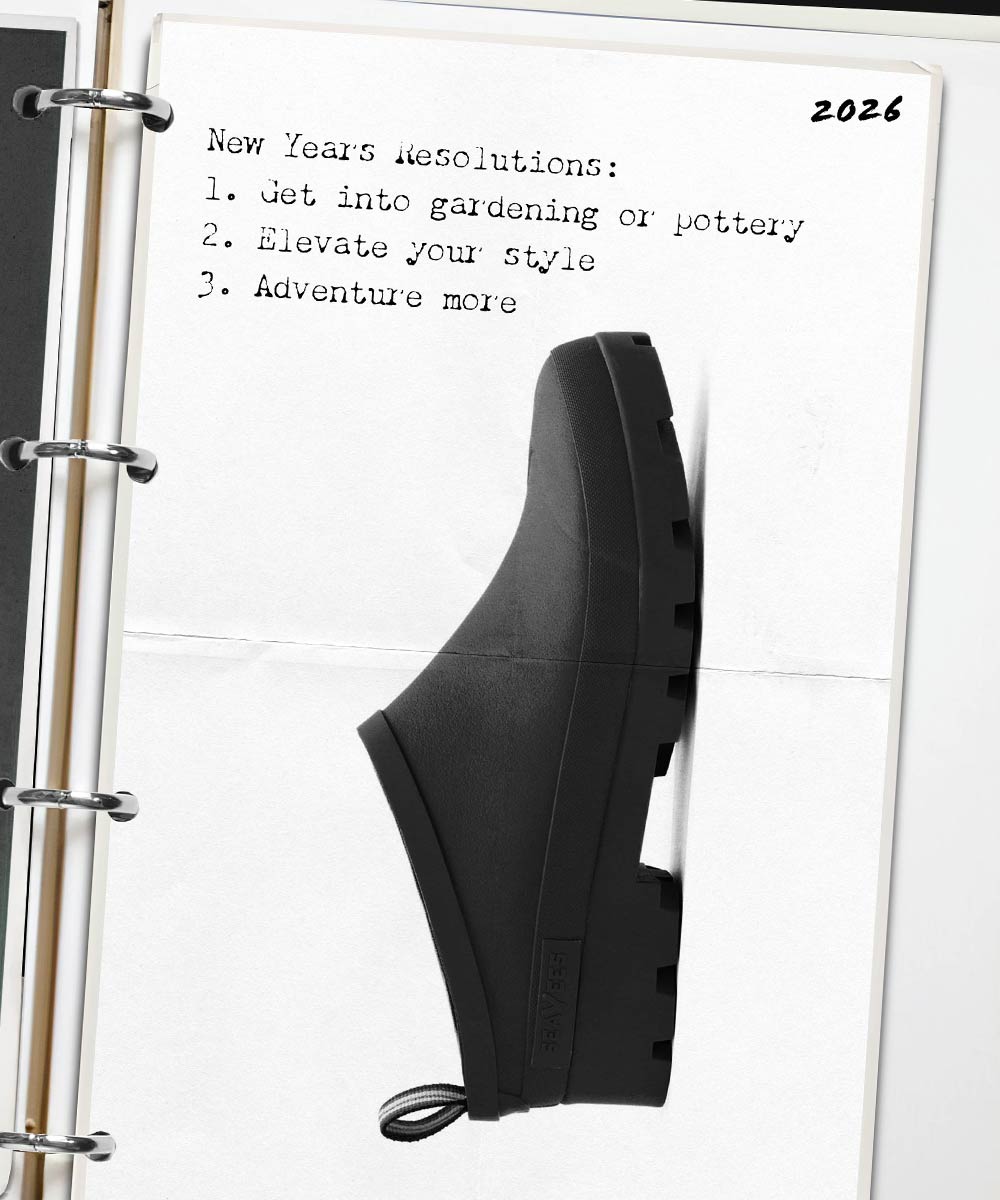 Image of a binder with a printed page that says "New Years Resolutions: 1. Get into gardening or pottery, 2. Elevate your style, 3. Adventure more