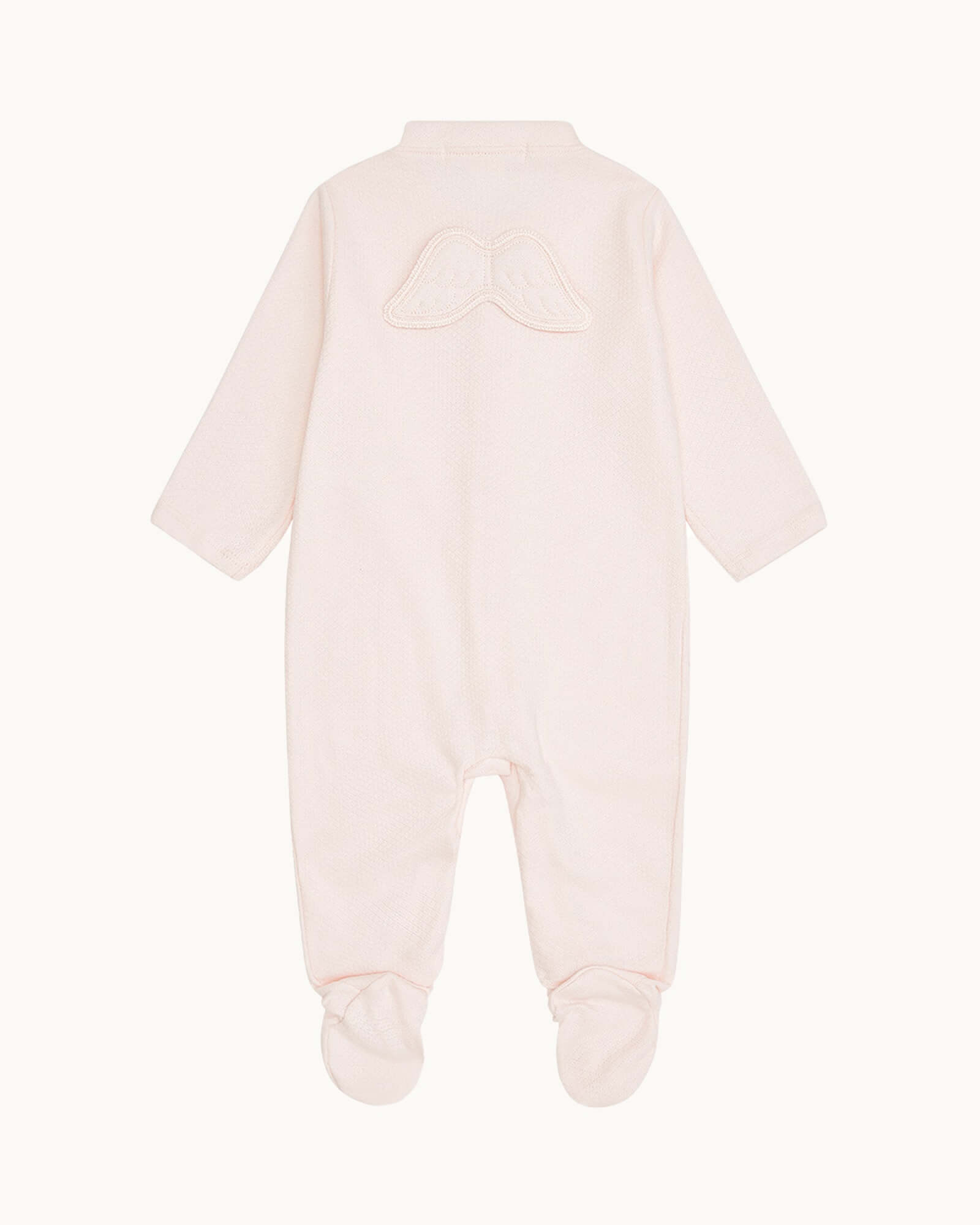 Image of Angel Wing Pointelle Sleepsuit - Pink