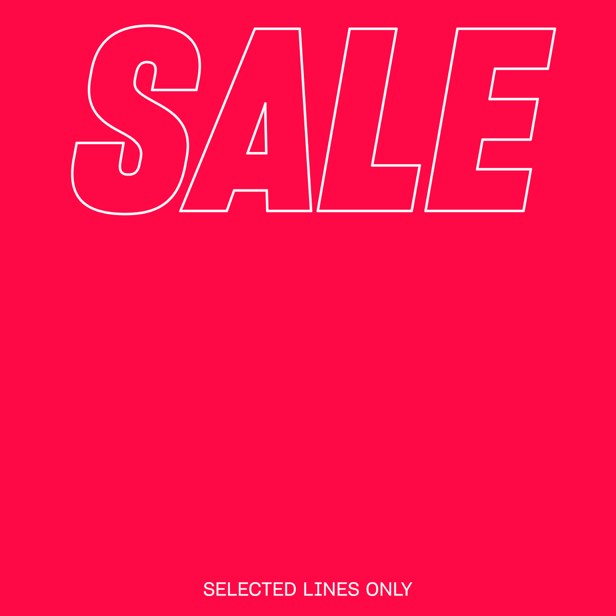 An image of text stating 'Sale Up to 50% Off Selected Lines Only. Tap to Shop the Offers'