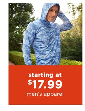 starting at 17.99 men's apparel