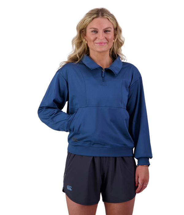 Womens Tempo+ 1/4 Zip Top Blue