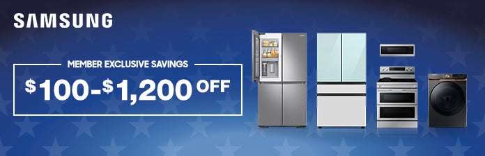 Member exlusive savings on samsung appliances