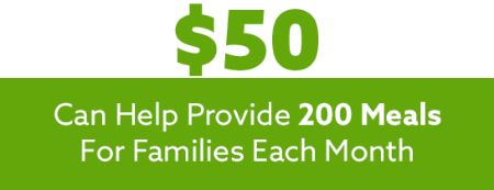 $50 provides 200 meals each month