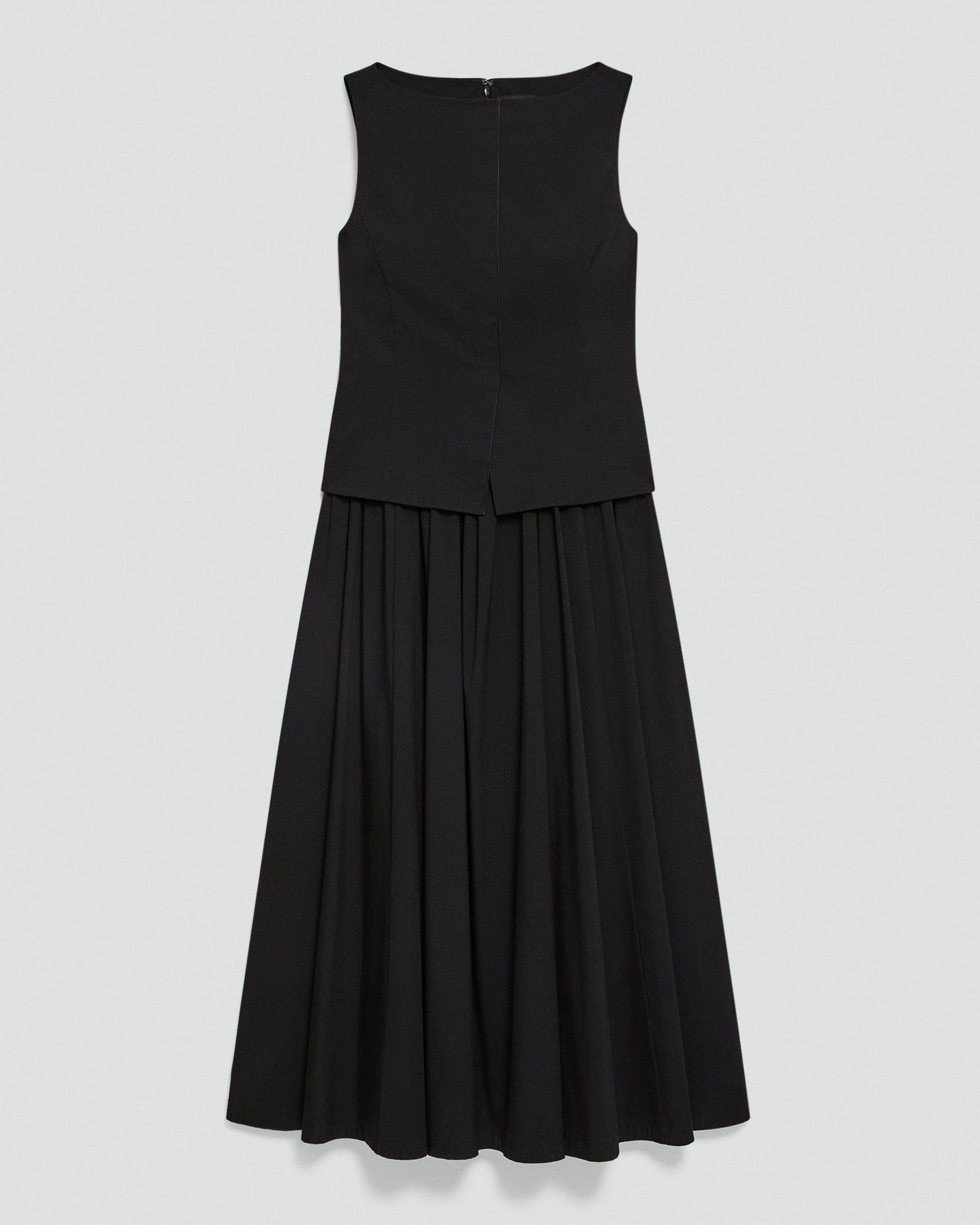 Boatneck Midi Dress in Relaxed Poplin