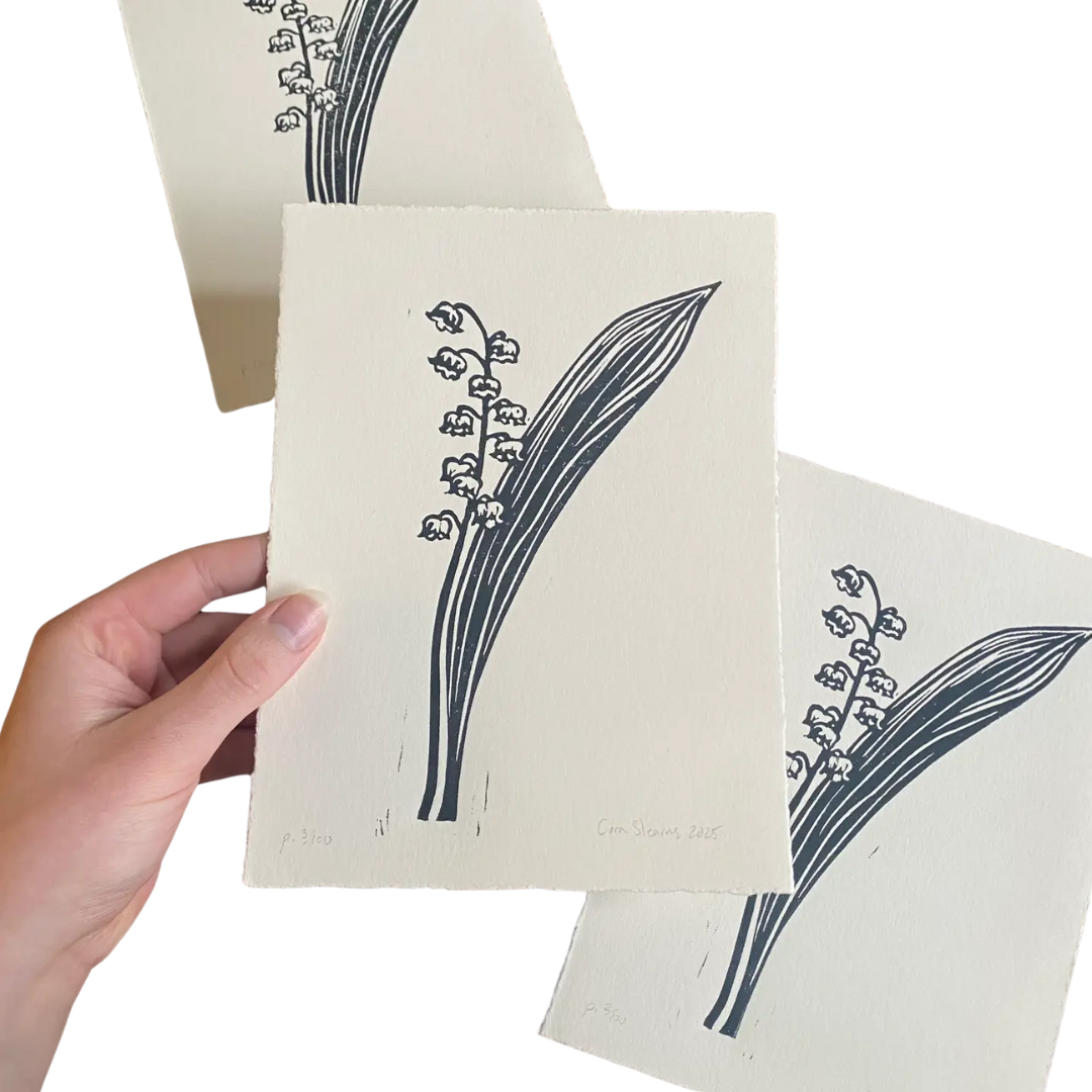 Image of Lily of the Valley - Original Linocut Print