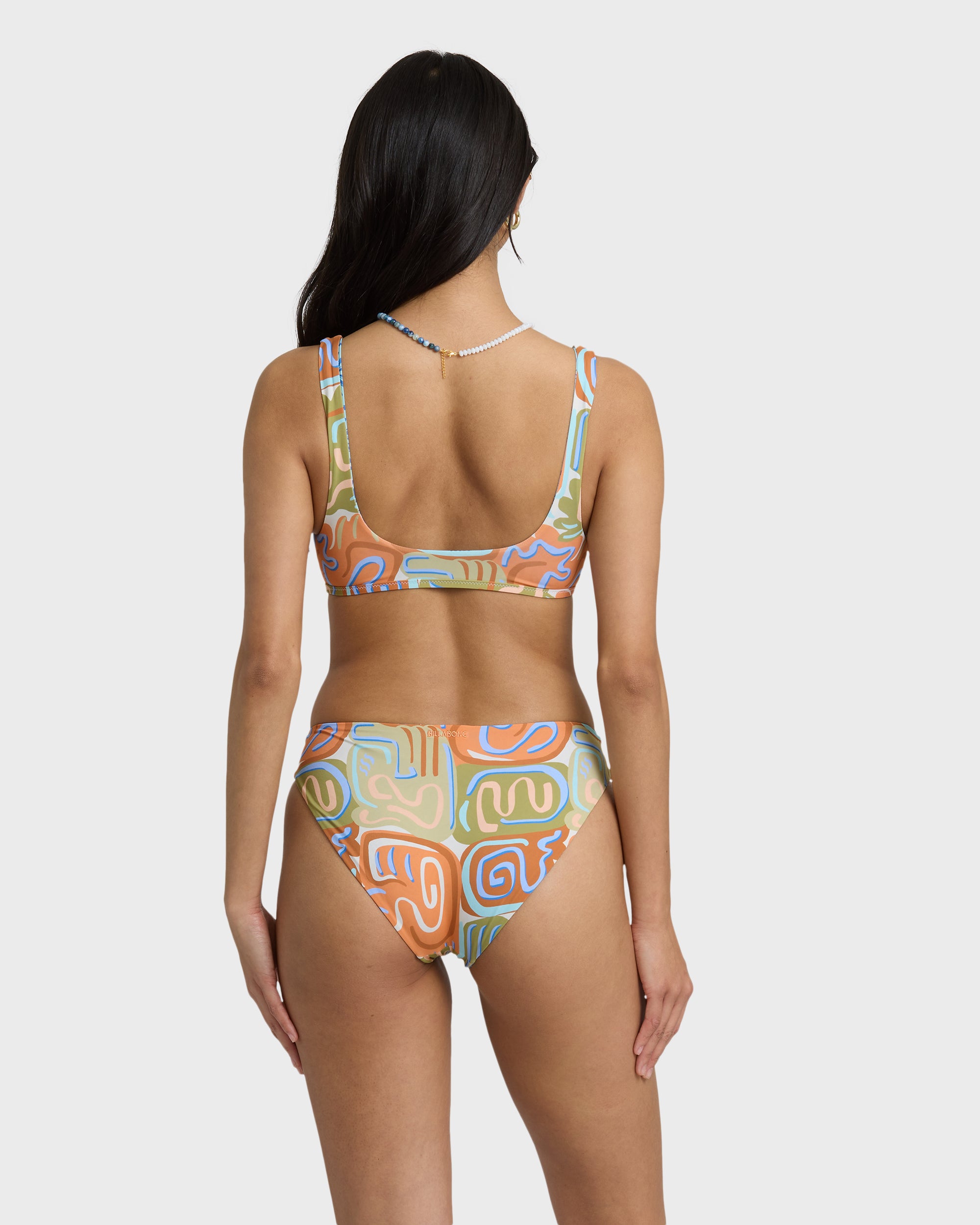 Image of Le Surf Reversible Lowrider Full Bikini Bottom - Orange Multi