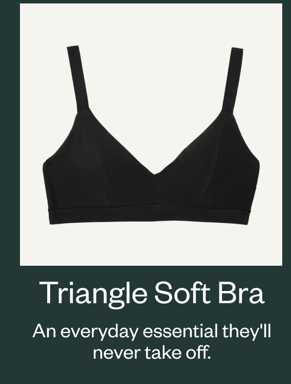 Black triangle soft bra with a lightweight everyday fit.