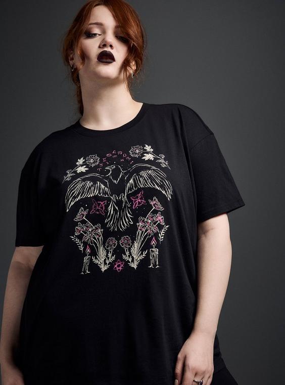 Nightfall Crow Oversized Tunic Tee