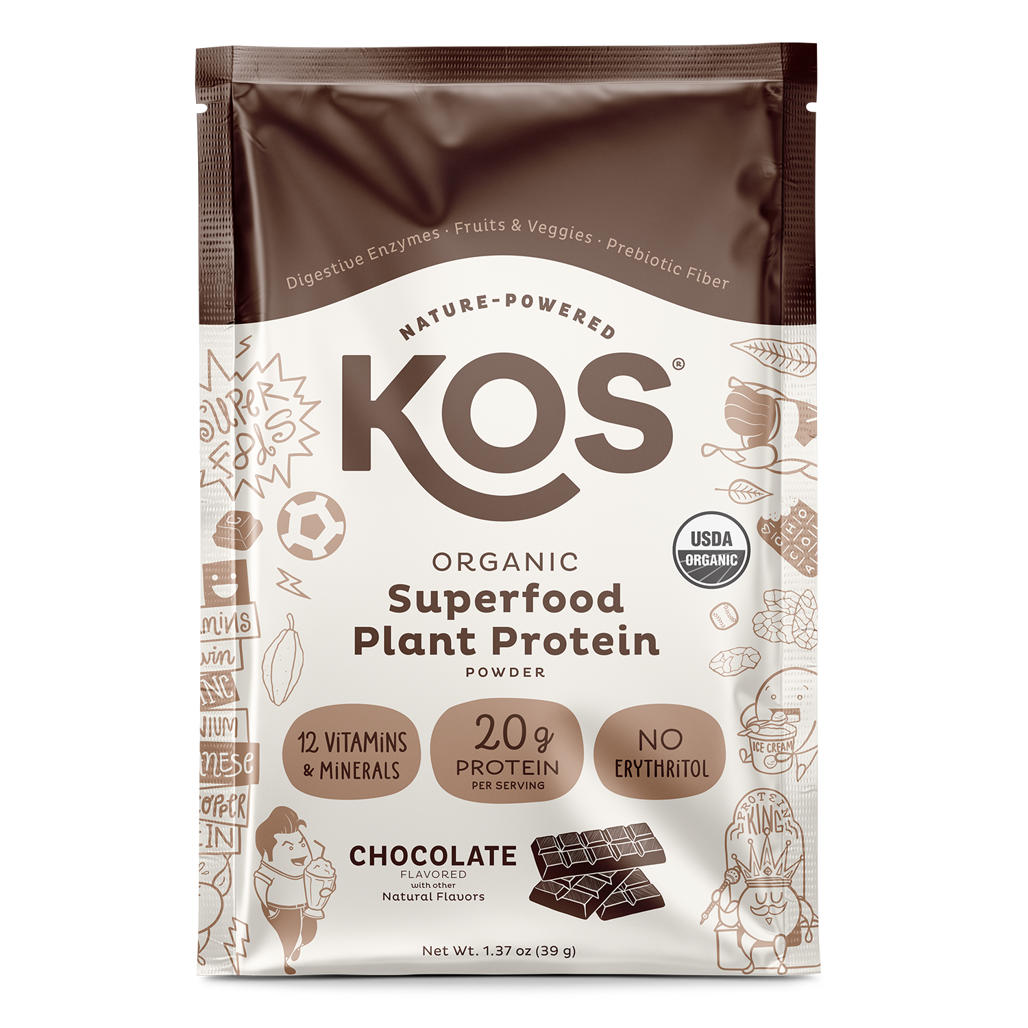 Image of Organic Plant Protein, Chocolate, Single Serving