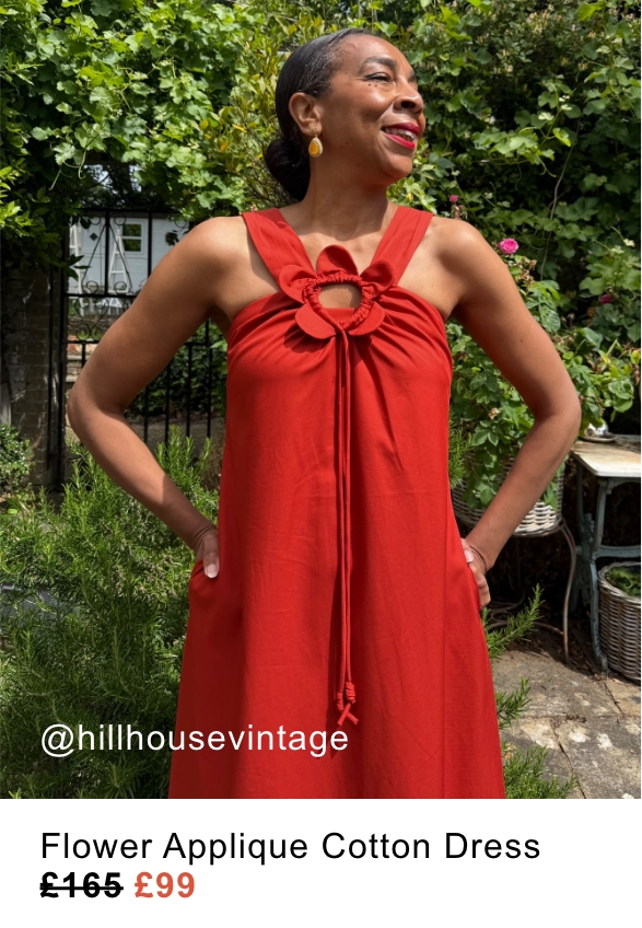 Flower Applique Cotton Dress