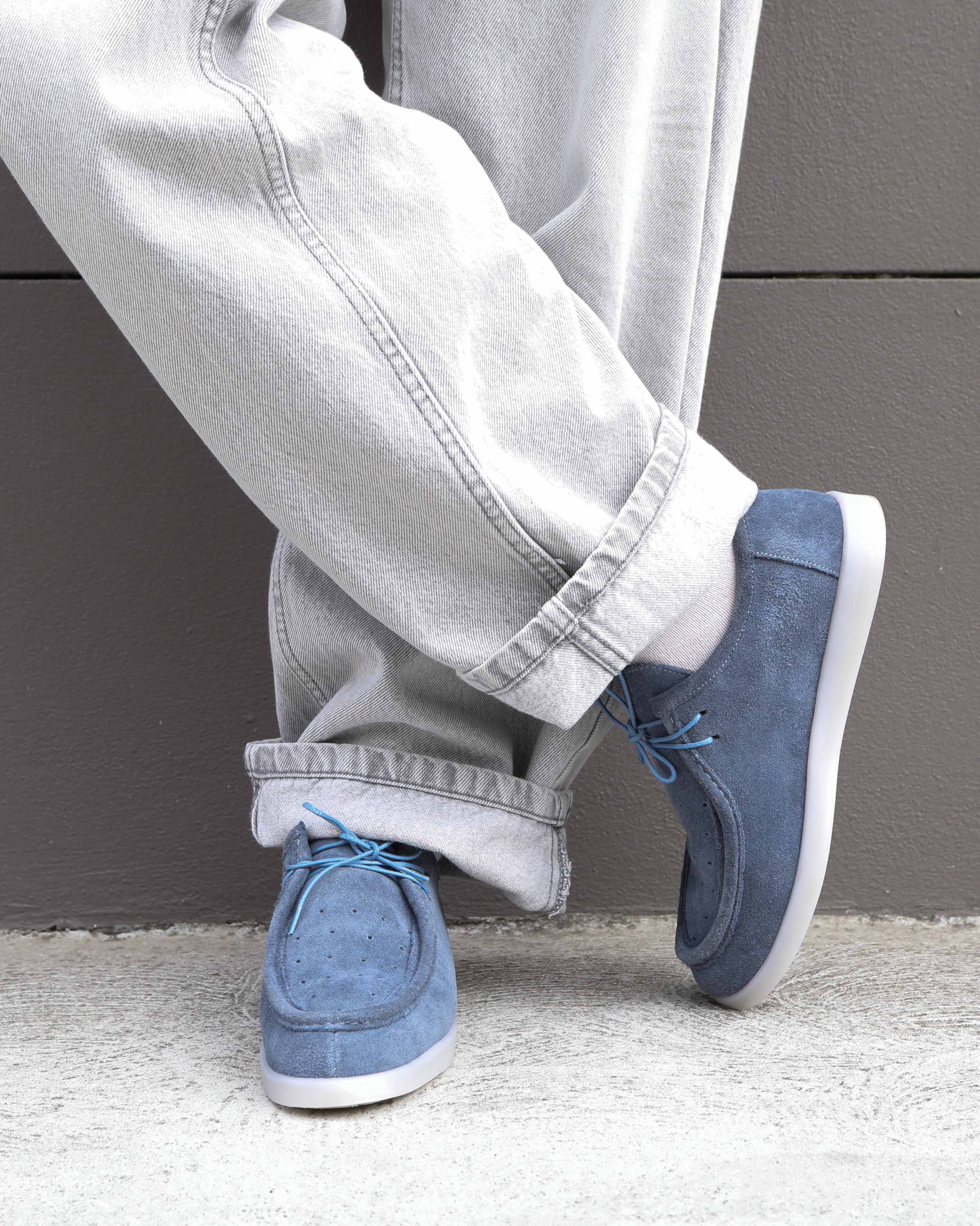 Image of Heatwave Suede Boat Shoes - Stonewash Blue