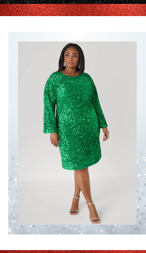 Sequin Velvet Sheath Dress