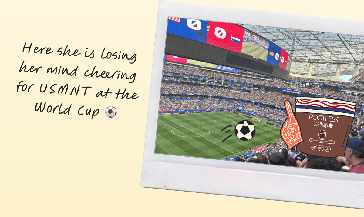 Here she is losing her mind cheering for USMNT at the World Cup ⚽️