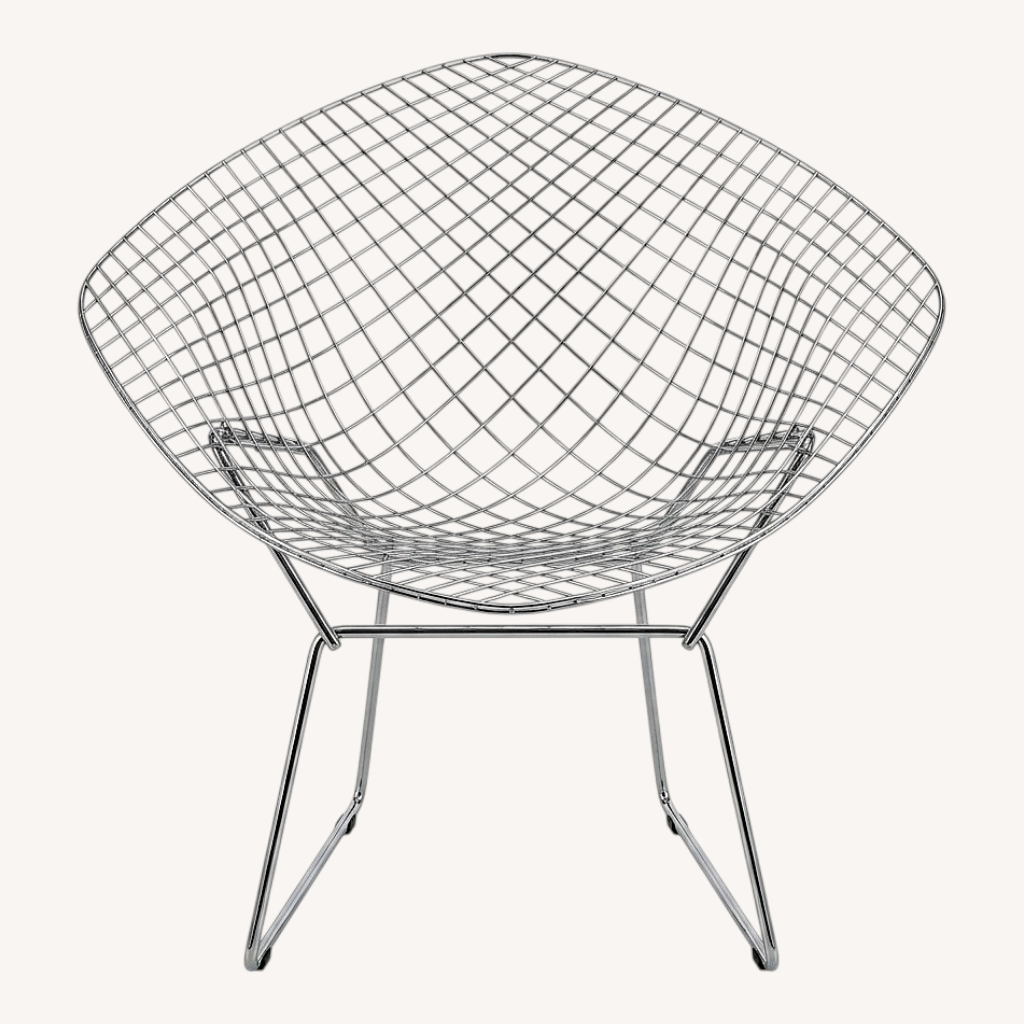 Image of Diamond Chair W Custom Sheepskin Cushion
