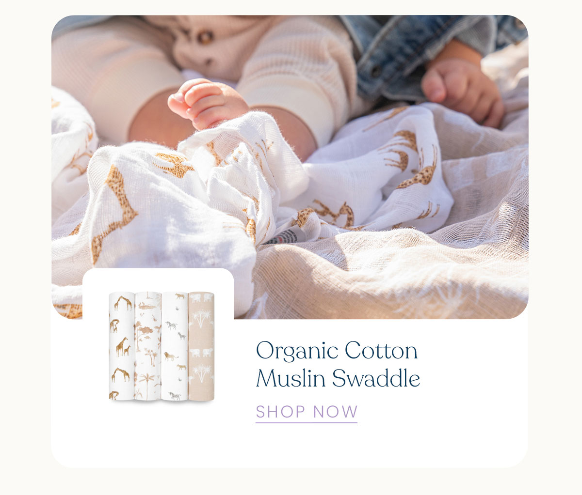 Organic Cotton Muslin Swaddle