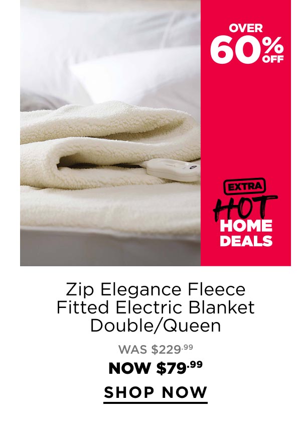 Zip Elegance Fleece Fitted Electric Blanket