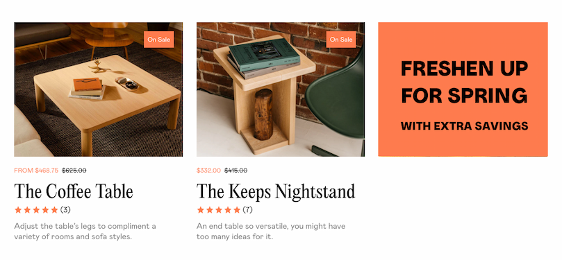Keeps Table Collections with Savings for Presidents Day