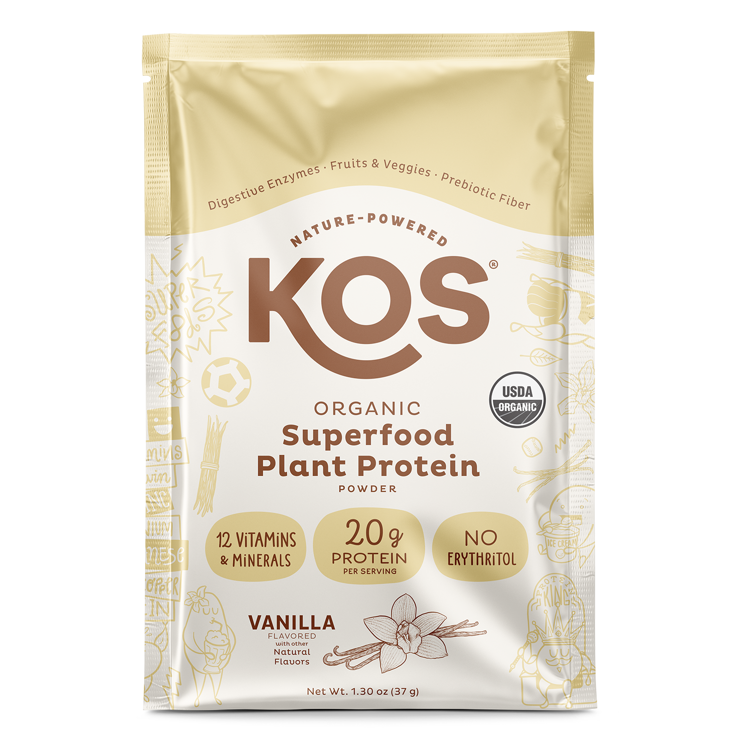 Image of Organic Plant Protein, Vanilla, Single Serving