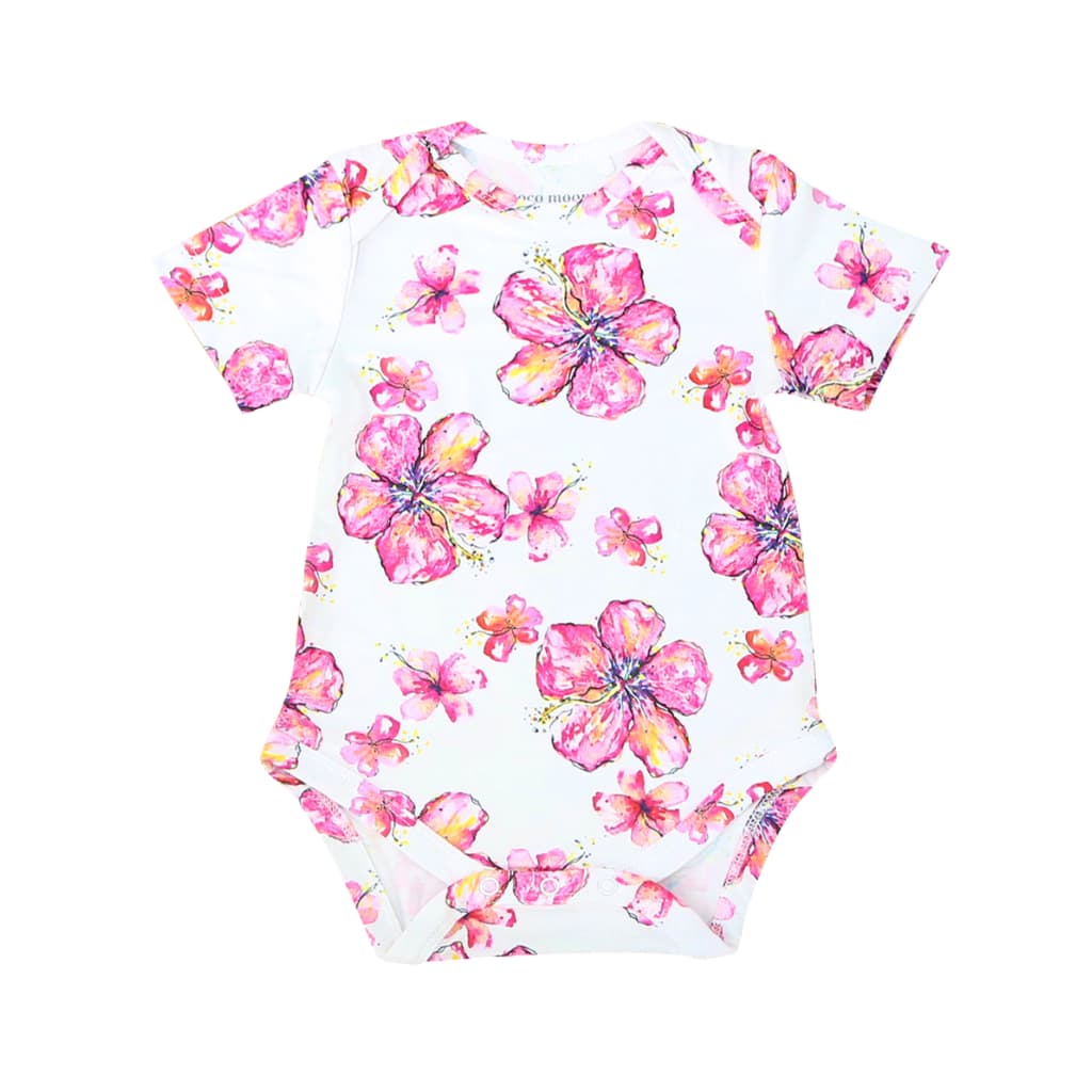 Image of Hibiscus Kiss Bamboo Onesie