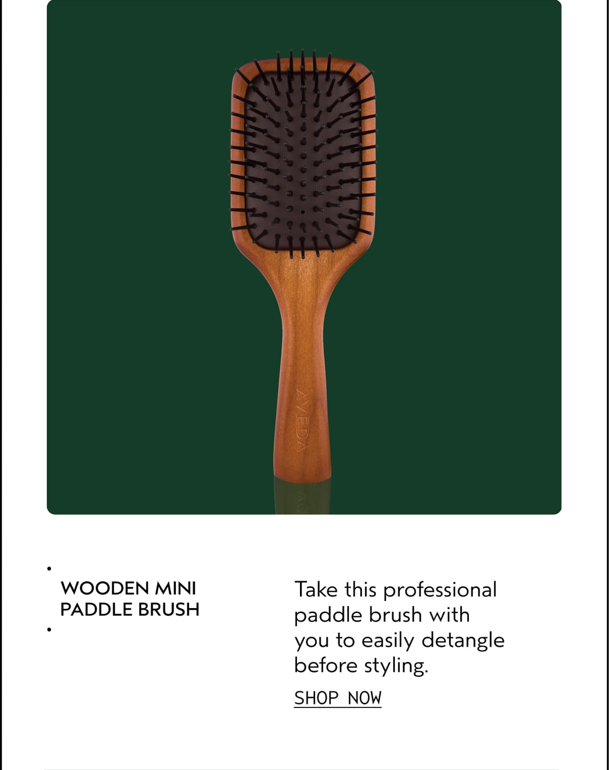 WOODEN MINI PADDLE BRUSH | Take this professional paddle brush with you to easily detangle before styling. | SHOP NOW