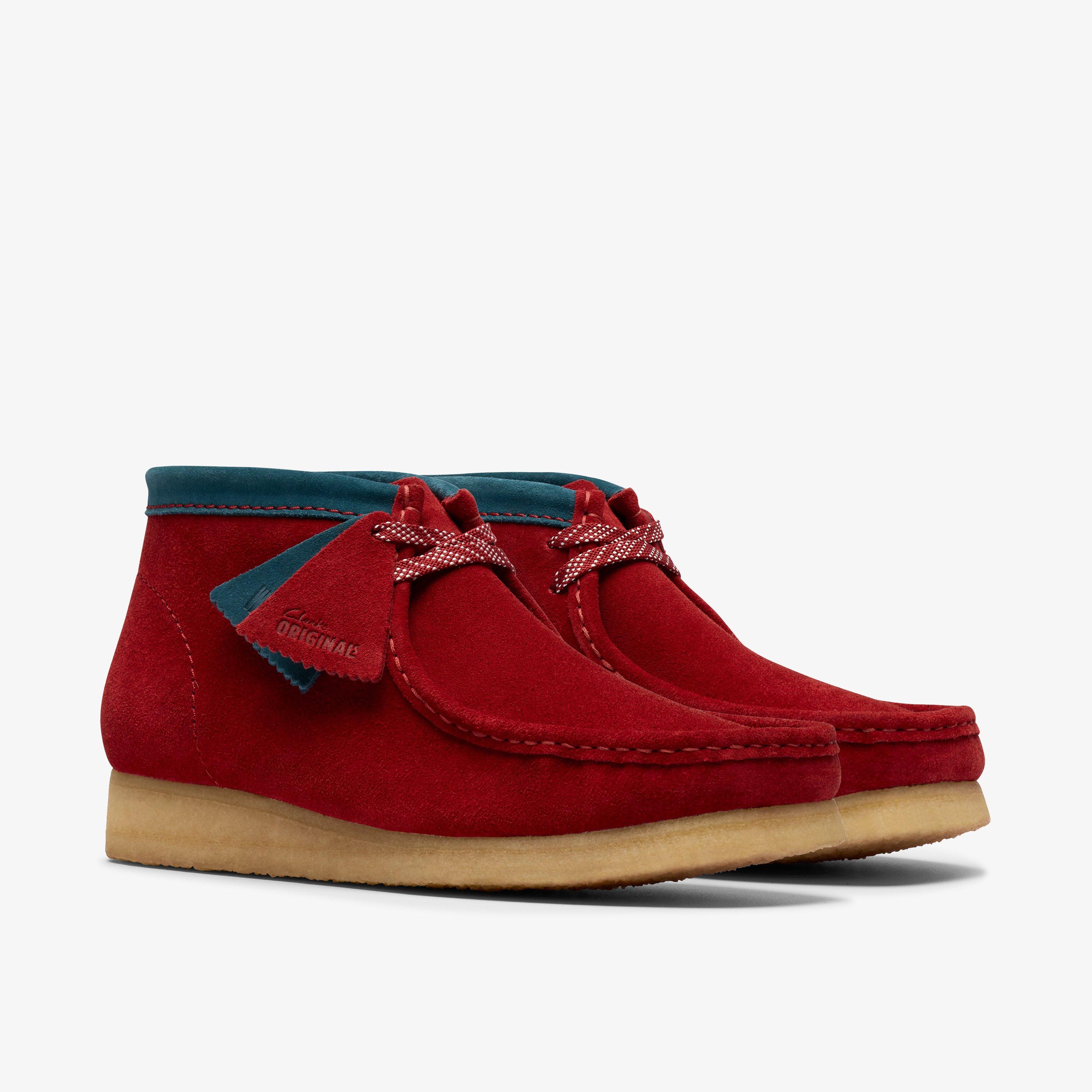 Shop Wallabee Boot Dark Red Suede