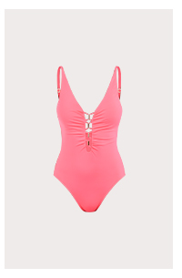 Island Goddess Plunge One Piece - Coral Reef
