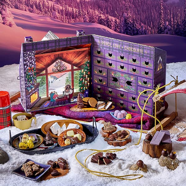 The 2026 Vosges Advent calendar interior with chocolates
