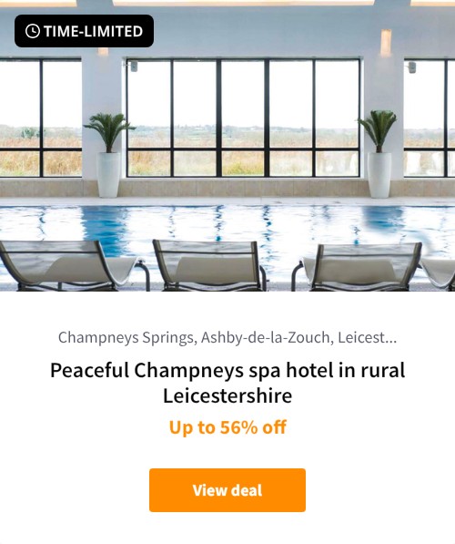 Peaceful Champneys spa hotel in rural Leicestershire