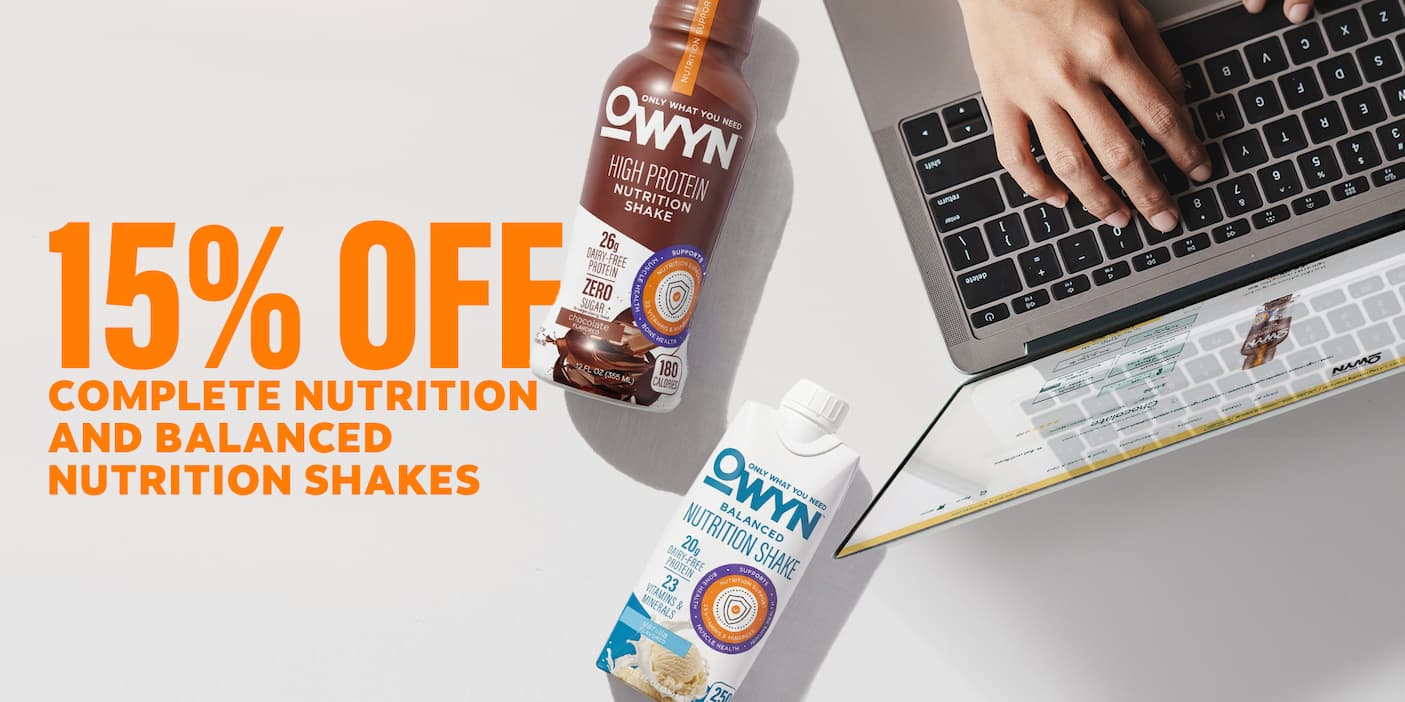 OWYN - 15% Off Complete Nutrition & Balanced Nutrition Shakes