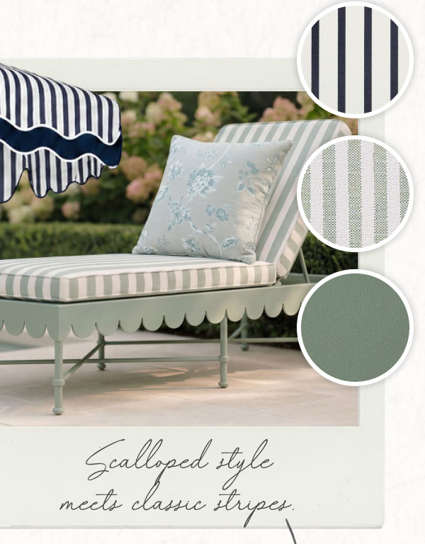 Delphine Scalloped Outdoor Chaise
