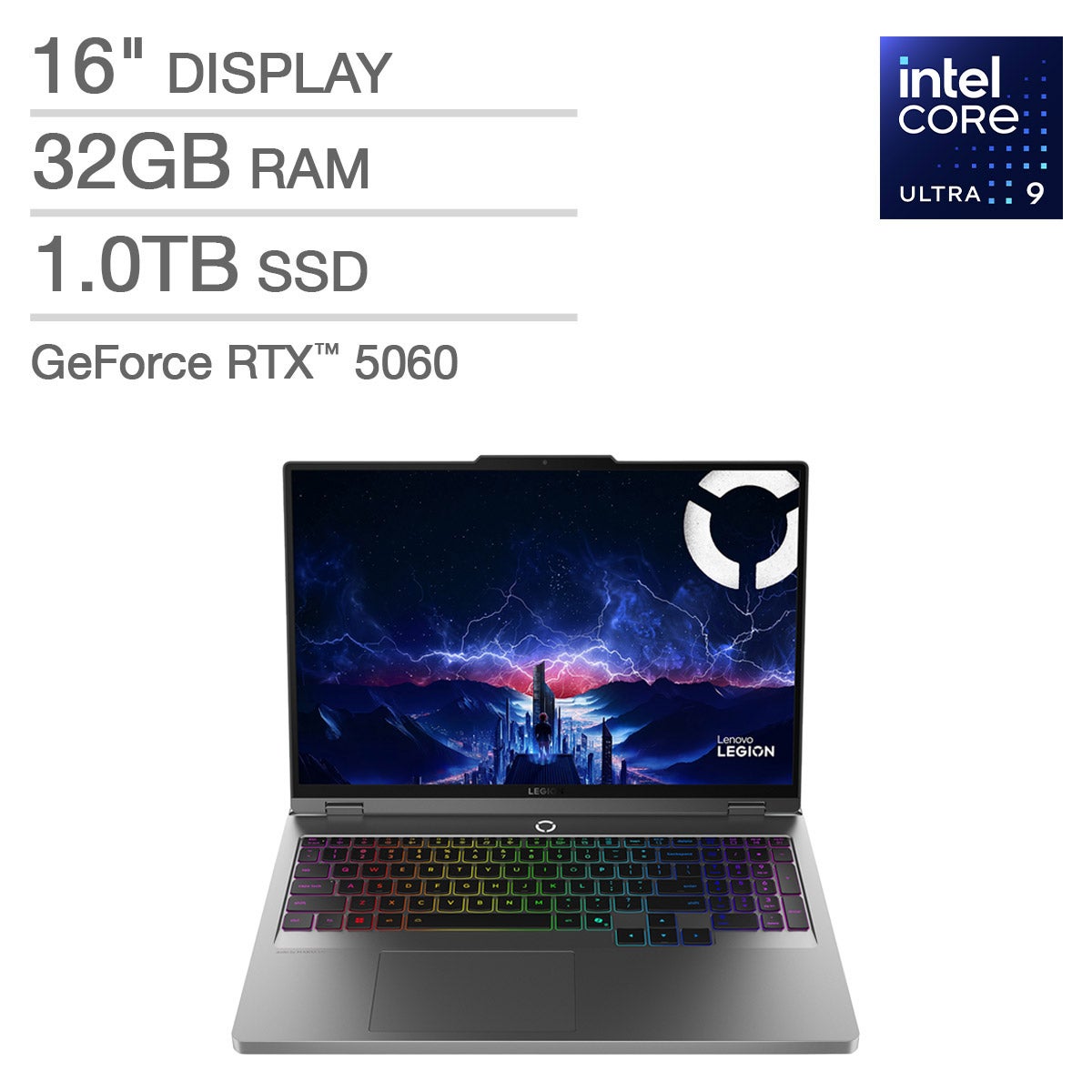 Lenovo Legion 5i 16-inch Gaming Laptop with Intel Core Ultra 9 Processor and GeForce RTX 5060 Graphics
