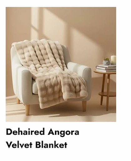 Dehaired   Angora   Velvet   Blanket