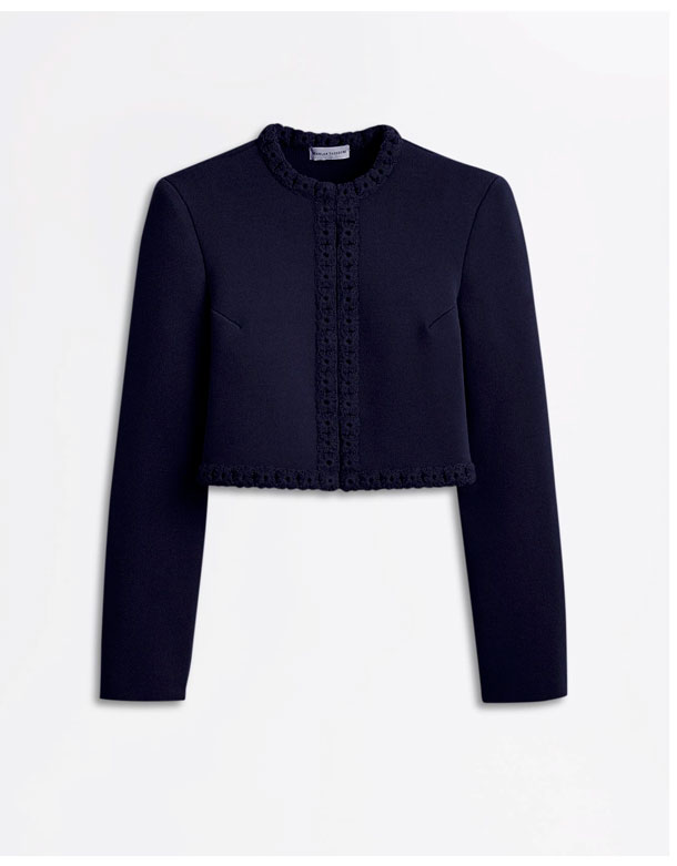 Crepe Knit Daisy Jacket Navy 