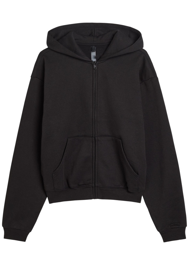 SKIMS Zip-up cotton-blend hooded sweatshirt