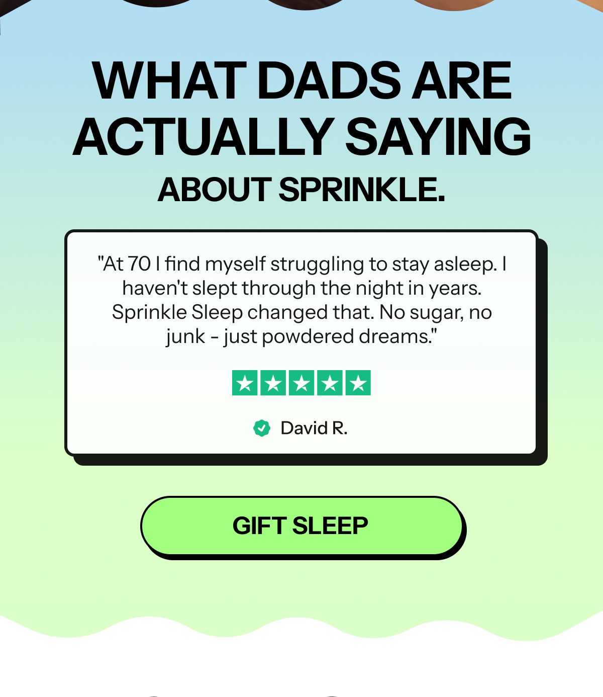 Testimonial about Sprinkle Sleep from David R. regarding sleep improvement.