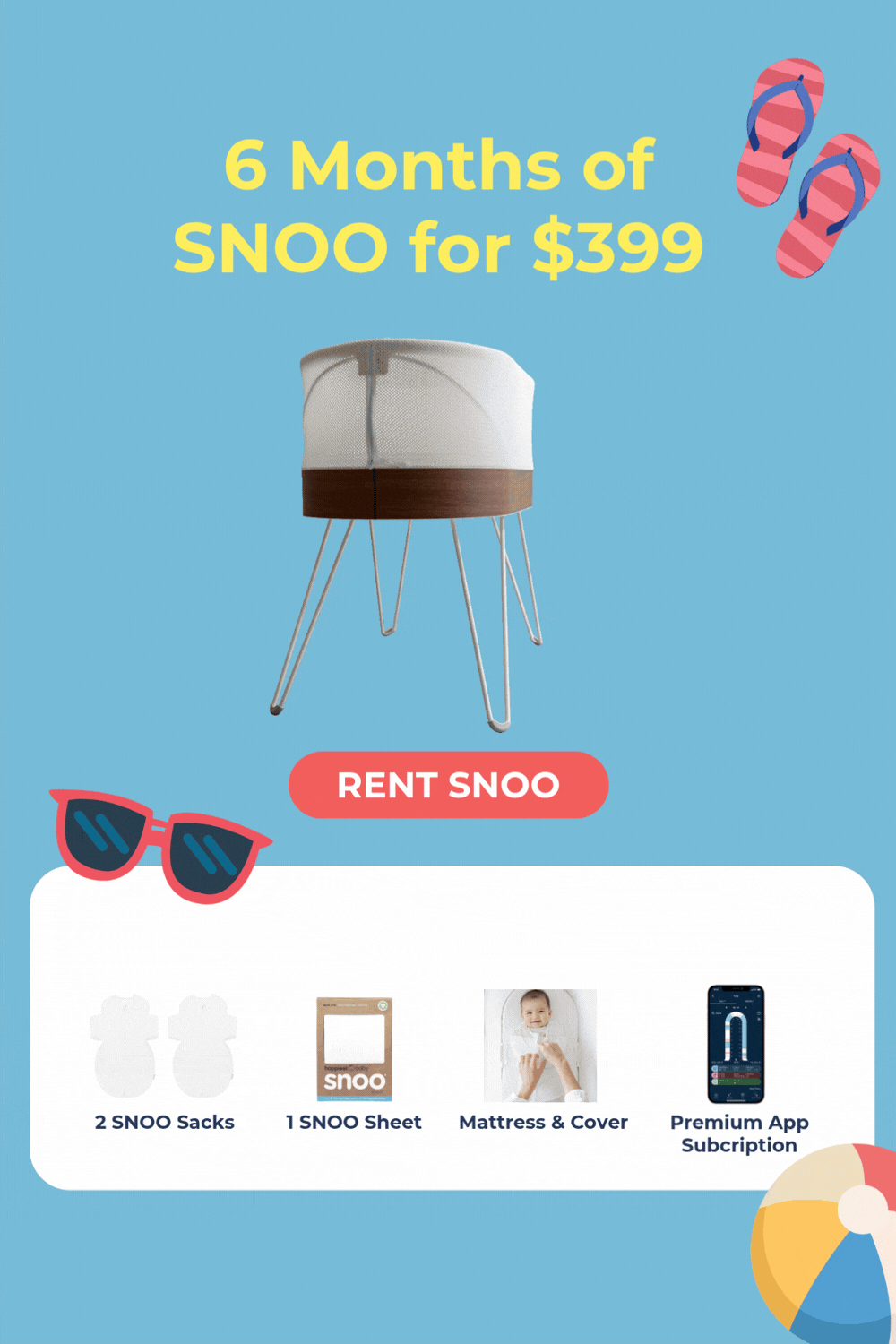 LIMITED TIME RENTAL SPECIAL. 6 MONTHS OF SNOO FOR $399 + 20% OFF EVERYTHING!* RENT SNOO