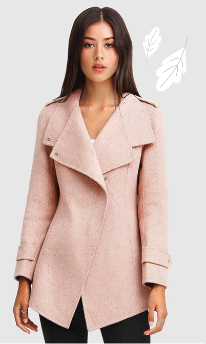 Bad Girl Wool Blend Moto Coat - Blush