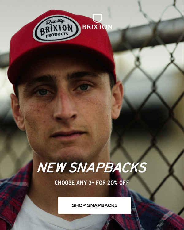 New Snapbacks, plus choose any 3+ and get 20% off