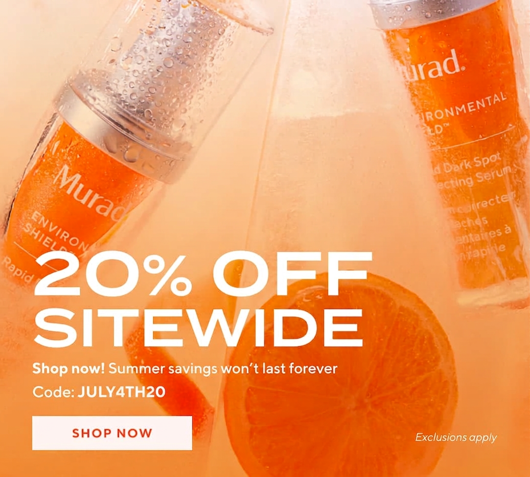 20% off sitewide Murad sale with code JULY4TH20. Shop now!
